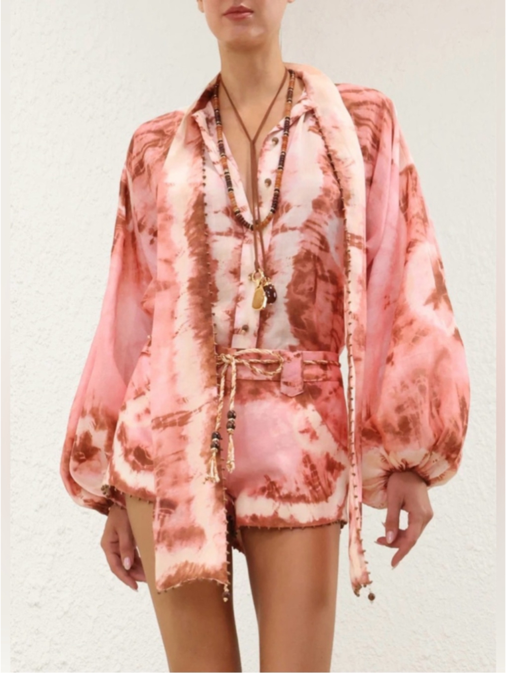 NWOT Zimmermann Sundance Tie Neck Blouse